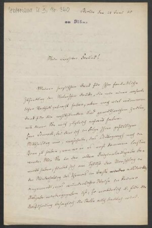 Brief an Friedrich Wilhelm Jähns : 27.06.1870
