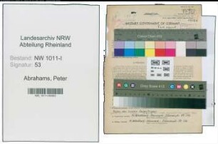 Entnazifizierung Peter Abrahams , geb. 13.06.1897 (Fernmelder)