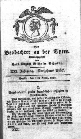 13. Stueck, 1. April 1822