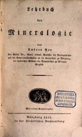 Lehrbuch der Mineralogie