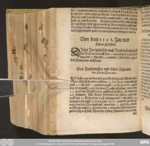 Von dem 1592. Jar / und seinen zufellen.