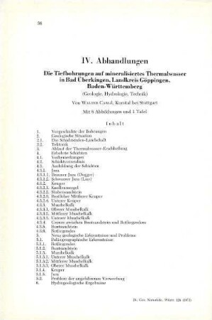 Die Tiefbohrungen auf mineralisiertes Thermalwasser in Bad Überkingen, Landkreis Göppingen, Baden-Württemberg