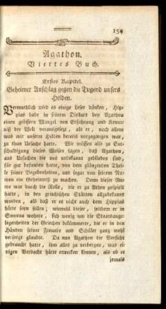 Agathon. Viertes Buch