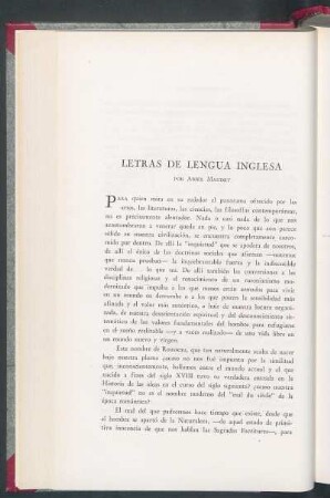 Letras de lengua inglesa