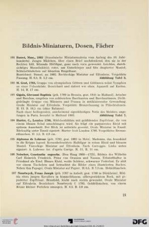 Bildnis-Miniaturen, Dosen, Fächer (Nr. 101-161)