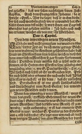 Cap. II. Von dem inwendigen neuen Menschen