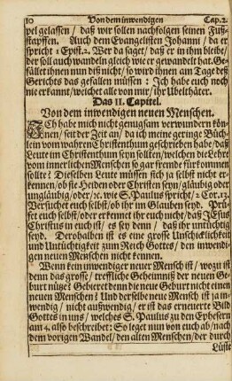 Cap. II. Von dem inwendigen neuen Menschen