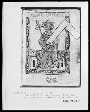Weingartner Liederhandschrift — Kaiser Heinrich VI., Folio 1recto