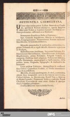 Authentica Carmelitana