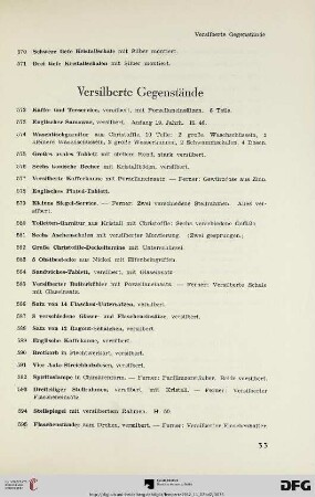 Versilberte Gegenstände (Nr. 572-602)