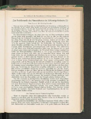 Zur Problematik des Naturschutzes in Schleswig-Holstein