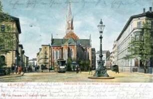 Leipzig: Katholische Kirche mit West. u. Rudolfstrasse