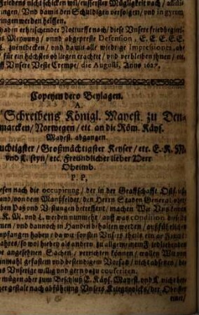 Warhaffter Abdruck Kön. Maj. zu Dänemark ... Schreibens an die Churf. Colleg. Versammlung zu Mühlhausen ...