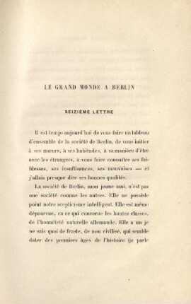 Le grand monde a Berlin. Seizième lettre