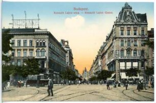 Budapest. Kossuth-Lajos-Gasse mit Straßenbahn