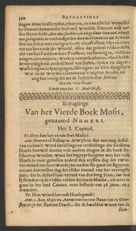 Betragtinde Van het Vierde Boek Mosis, genaamd Numeri
