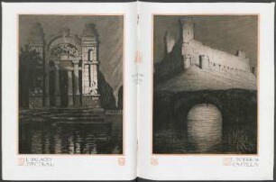 El palacio espectral [y] El poder de Castilla : Aguafuertes de Castro Gil, [doble página en bicromía]