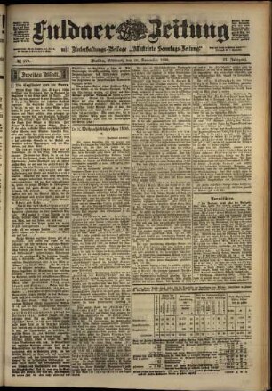 Zweite Ausgabe vom Mittwoch, den 28. November 1900.