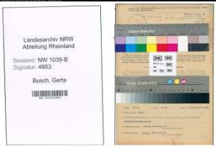 Entnazifizierung Gerta Busch , geb. 11.02.1893 (Fuersorgerin)