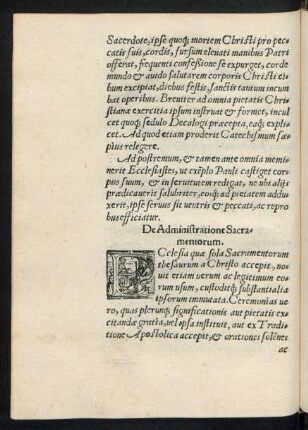 De Administratione Sacramentorum.