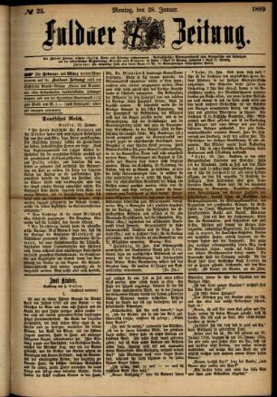 Ausgabe vom Montag, den 28. Januar 1889.