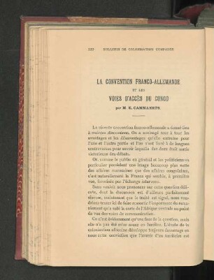 la convention franco allemande et les voies d acces du congo