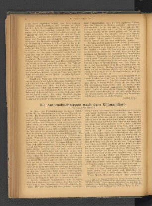 Die Automobilchaussee nach dem Kilimandjaro.