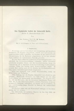 Das Hygienische Institut der Universität Berlin