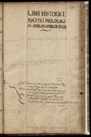 Libri historici, politici, philologici et philosophici in folio