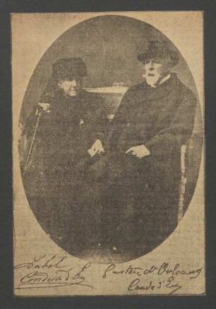 [Recorte de jornal / fotografia de Gastón de Orleans, conde d'Eu e Condesa consorte d'Eu]