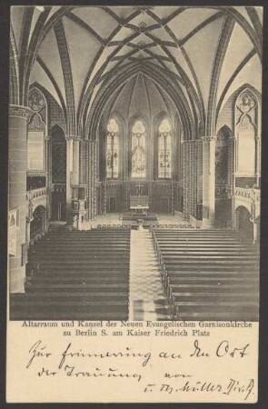 Ansichtskarte Altarraum und Kanzel der Garnisonkirche [1/2]