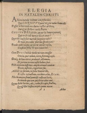 Elegia In Natalem Christi.