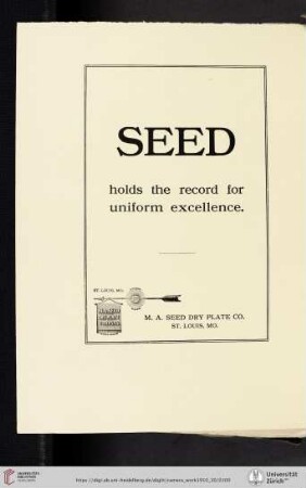 M. A. [Miles Ainscoe] Seed Dry Plate Co. [Plates]