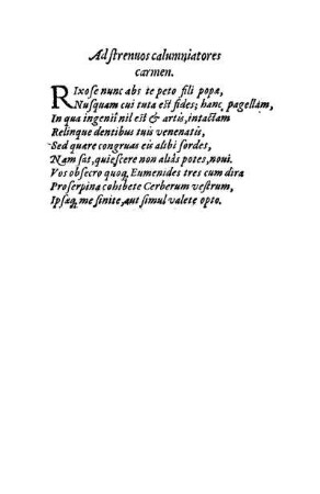 Ad strenuos calumniatores carmen.