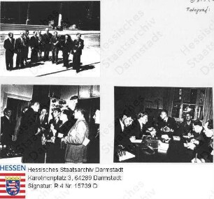 Darmstadt, 1947 Juni / Russische Journalisten in Darmstadt / 3 Gruppenaufnahmen