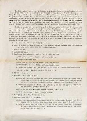 Programm zu der in Augsburg im September 1852 stattfind. Industrie-Ausstellung.