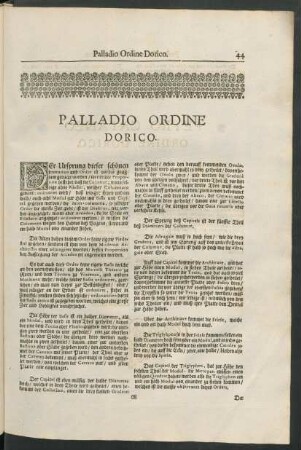 Palladio Ordine Dorico. - Pietro Cataneo Ordine Dorico.