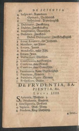 De Prudentia, Sapientia. &c. Locus LIIII.