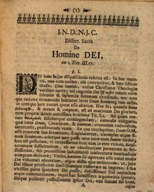 Diss. sacra de homine Dei, et vera eius indole, in loco ill. 2 Tim. III, 17
