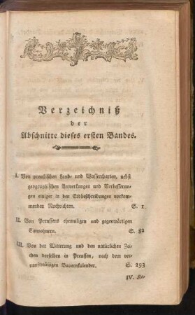 Verzeichniß der Abschnitte dieses ersten Bandes