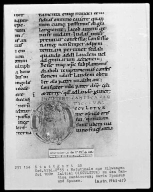 Lectionarium matutinale — Initiale O (sculetur), darin Sponsus sponsa, Folio 180verso
