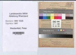 Entnazifizierung Peter Weidenfeld , geb. 12.09.1892 (Schreiner)