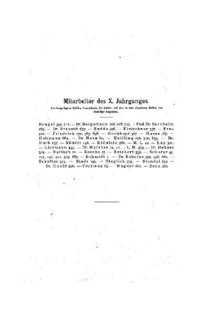 Mitarbeiter des X. Jahrganges