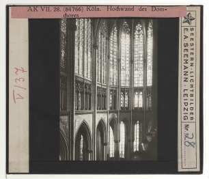 Köln, Dom : Innenansicht, Chor nach NO, Hochwand, Triforium- u. Fensterzone