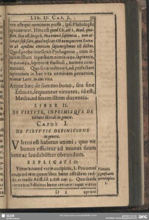Liber II. De Virtute, Inprimis Que De virtute Morali in genere