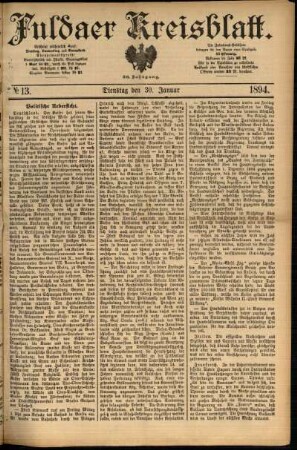 Ausgabe vom Dienstag, den 30. Januar 1894.