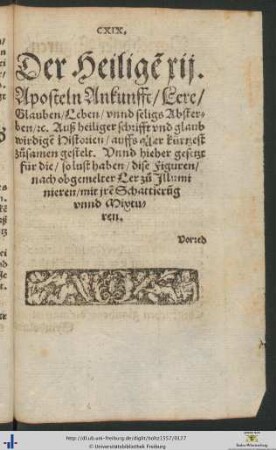 Der Heiligen xij. Aposteln Ankunfft, Lere, Glauben, Leben unnd seligs Absterben