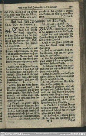 Nr. 394 ff. Auf das Fest Johannis, des Täuffers