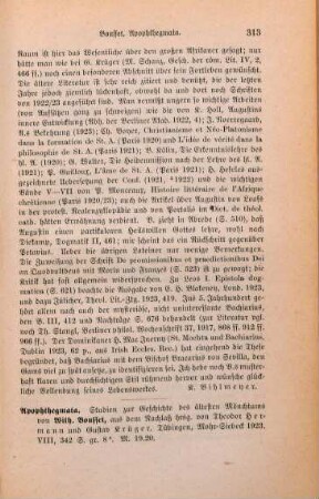 313-315 [Rezension] Bousset, Wilhelm, Apophthegmata