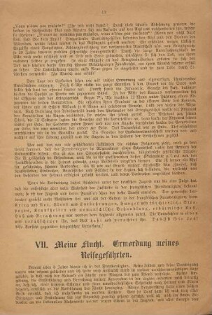VII. Meine Flucht. Ermordung meines Reisegefährten